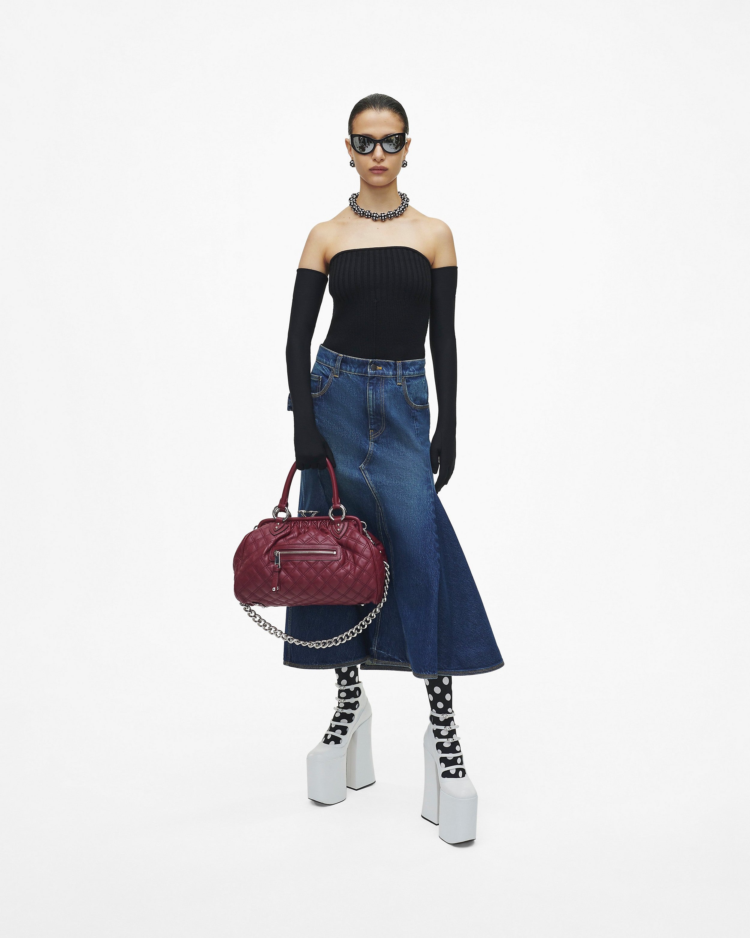 Marc Jacobs Re-Edition Quilted Leather Stam Bag - Cherry