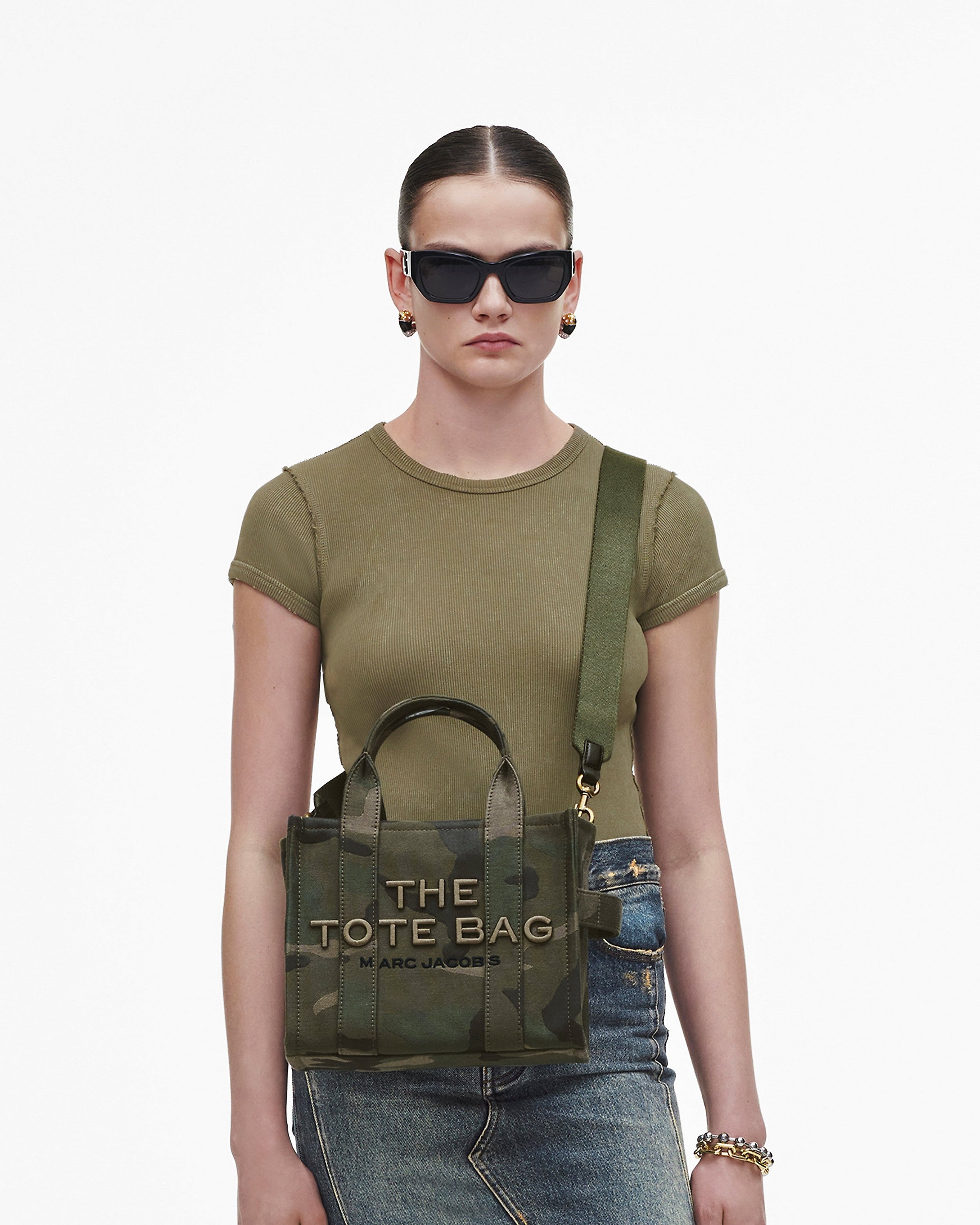 Marc Jacobs The Camo Jacquard Small Tote Bag-Camo Multi