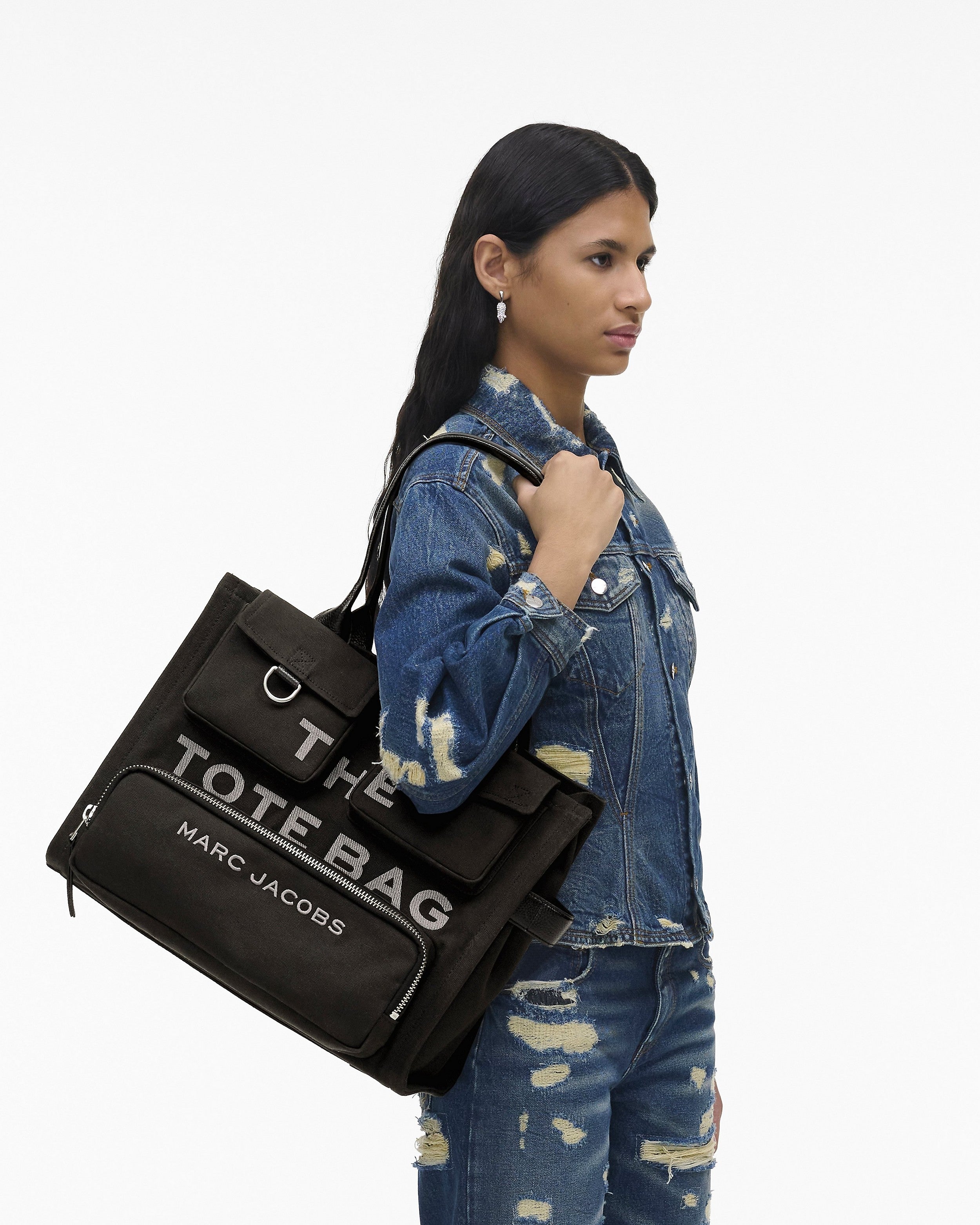 Marc Jacobs The Cargo Canvas Large Tote Bag - Black