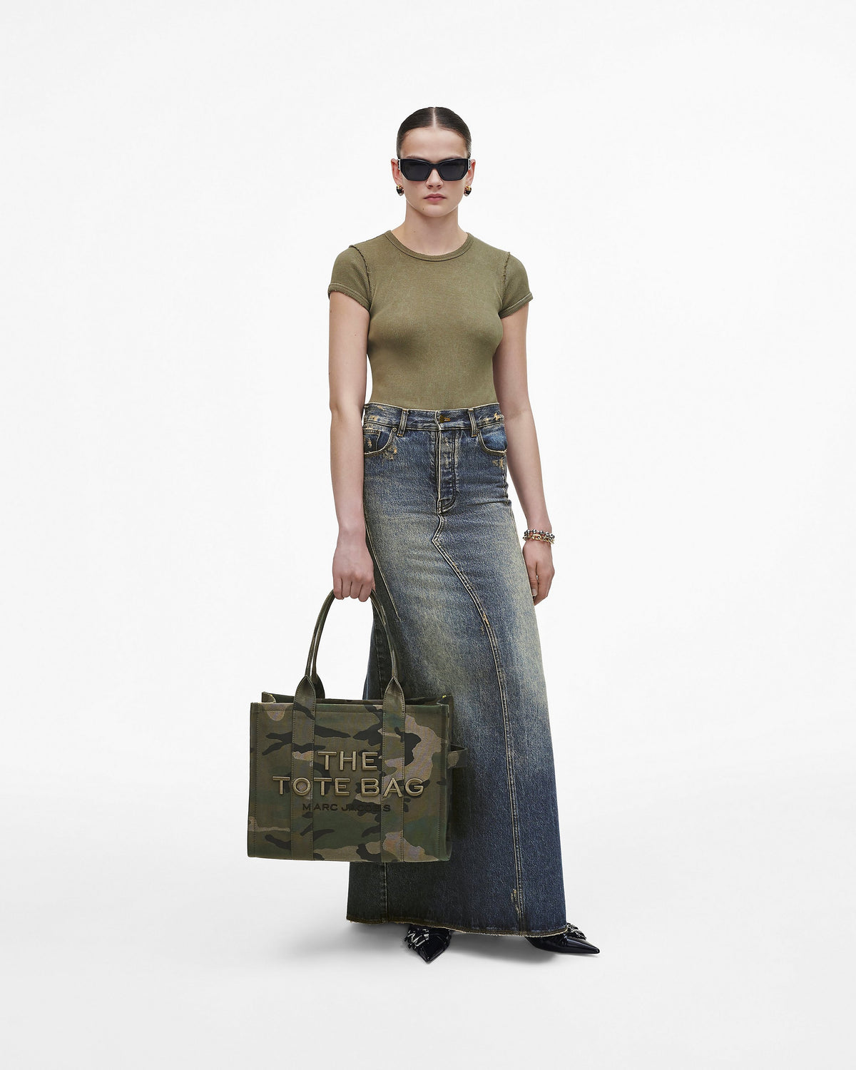 Marc Jacobs The Camo Jacquard Large Tote Bag-Camo Multi