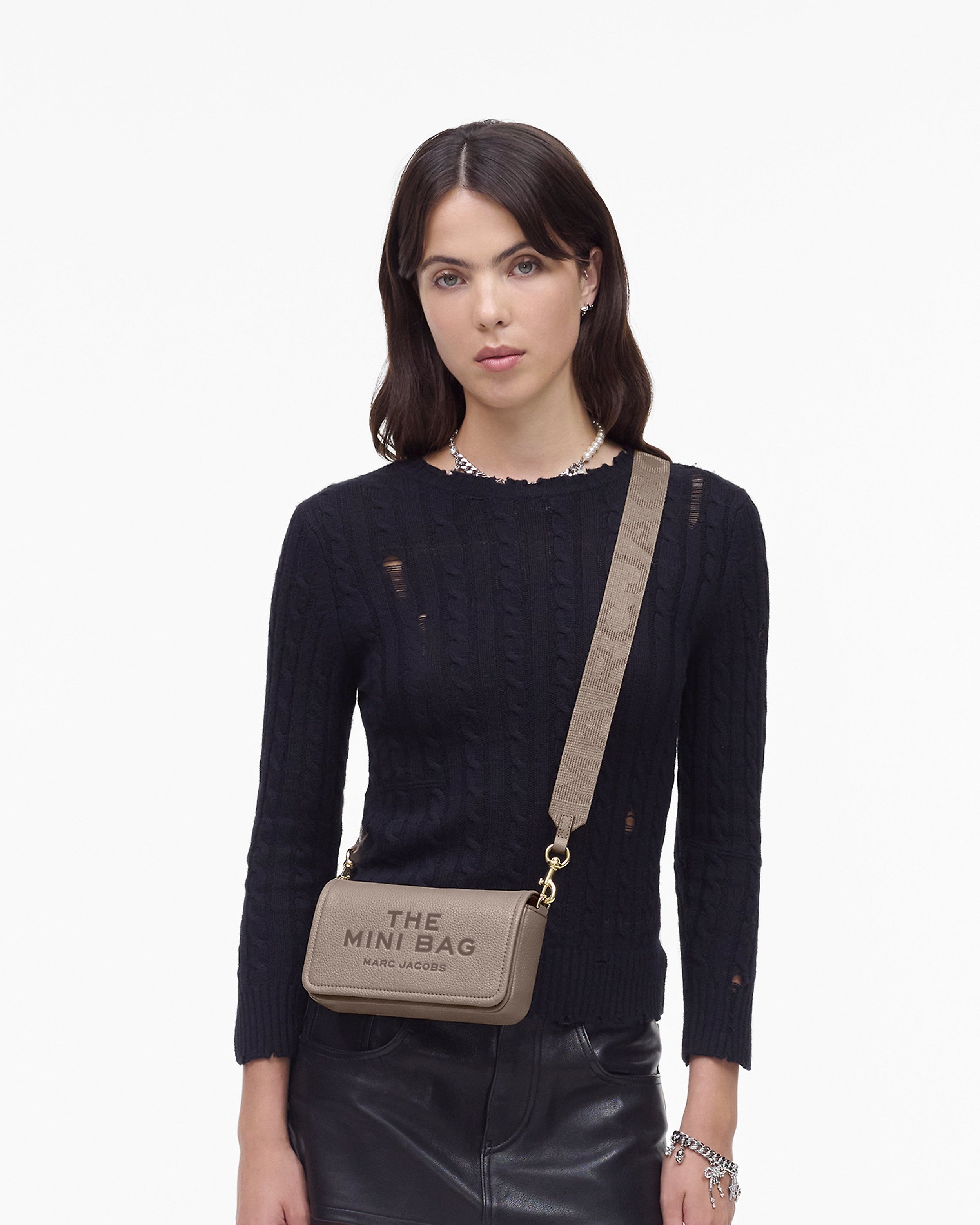 Marc Jacobs The Leather Mini Bag-Cement