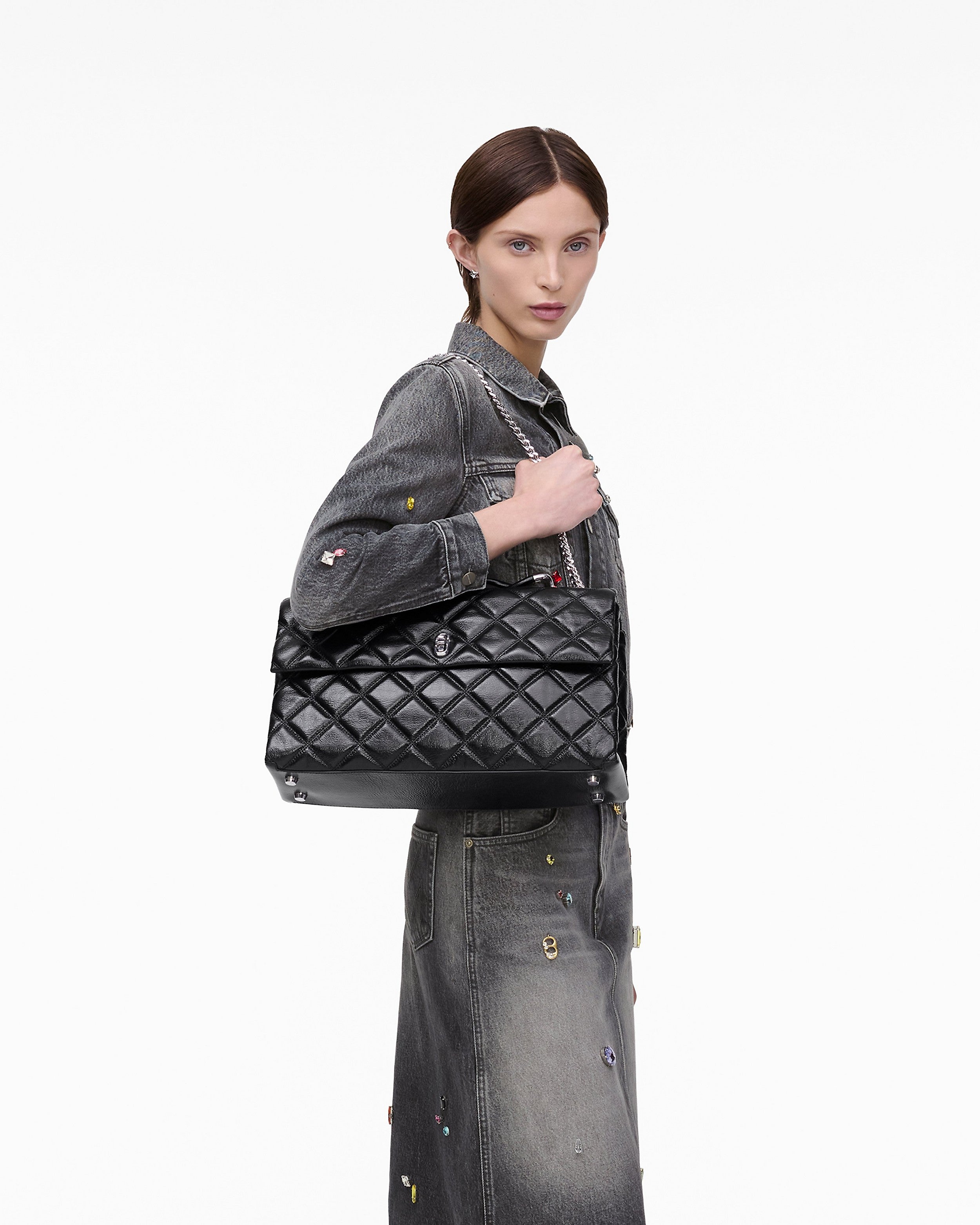 Marc Jacobs The Quilted XL Dual Convertible Shoulder Bag - Black