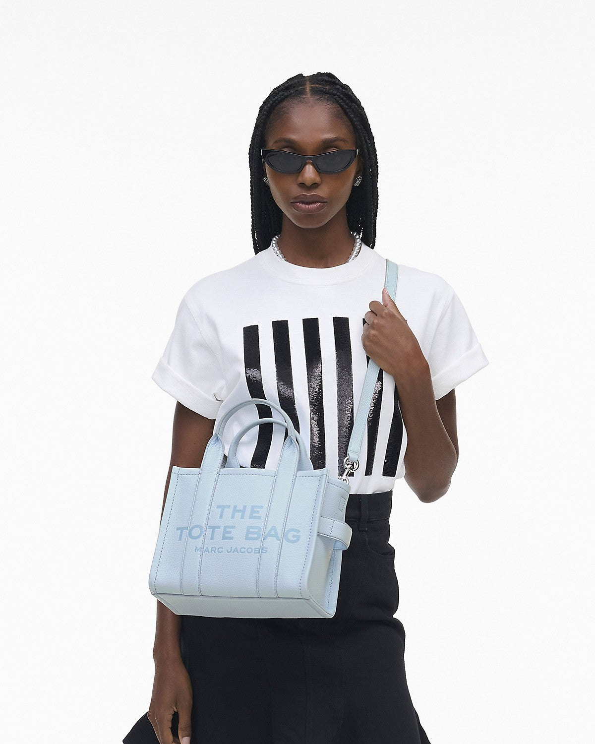 Marc Jacobs The Leather Small Tote - Cloud Blue