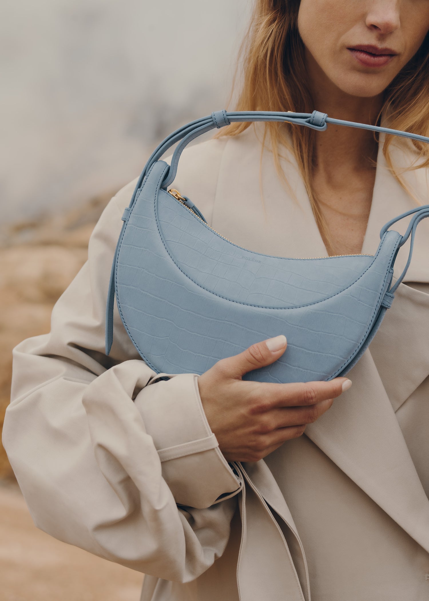 Polène Numéro Dix EDITION CROCODILE NUBUCK POLAR