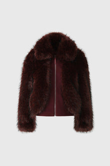 Mackage NANNY Faux-fur jacket-Black-Garnet