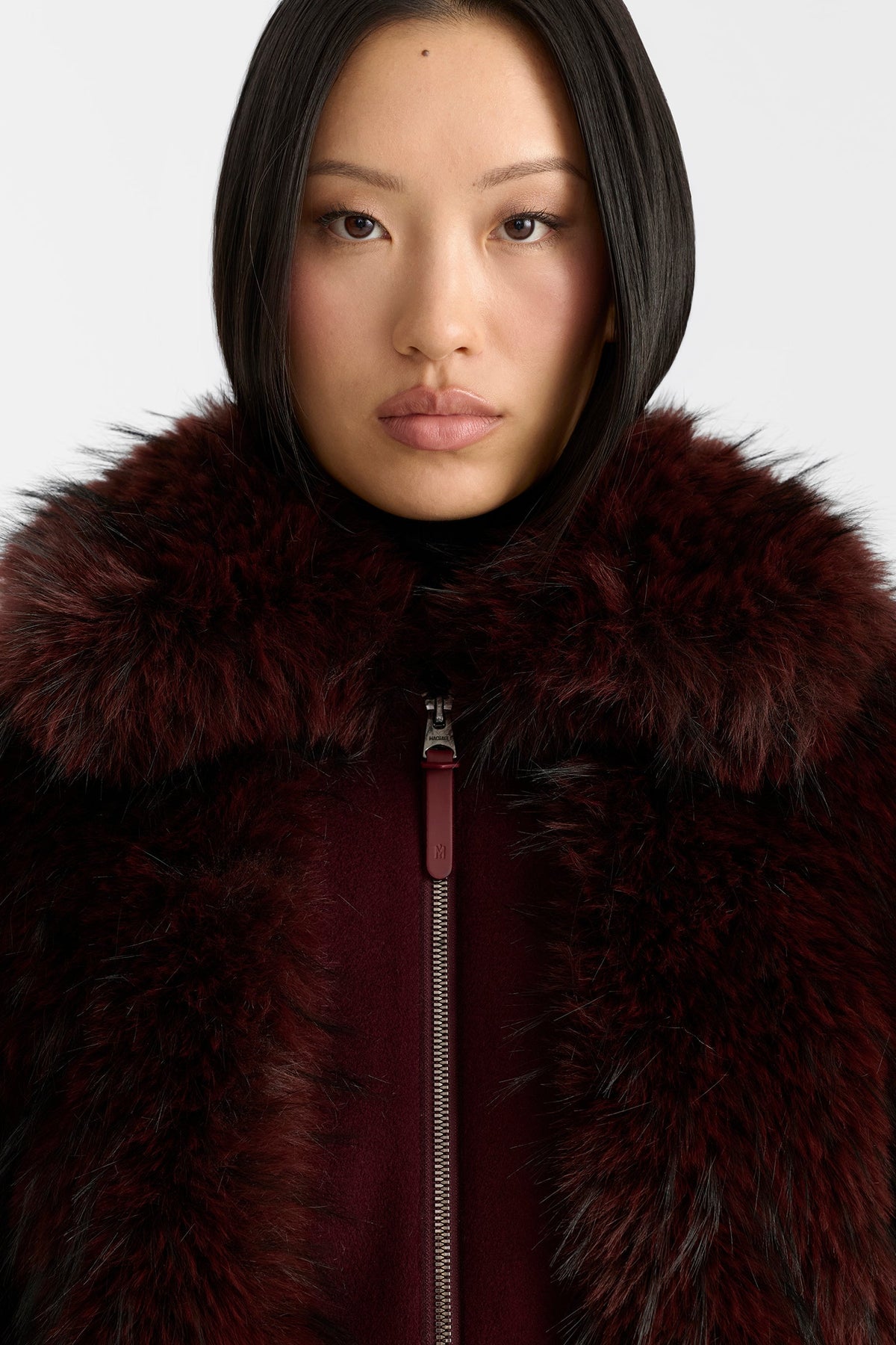 Mackage NANNY Faux-fur jacket-Black-Garnet
