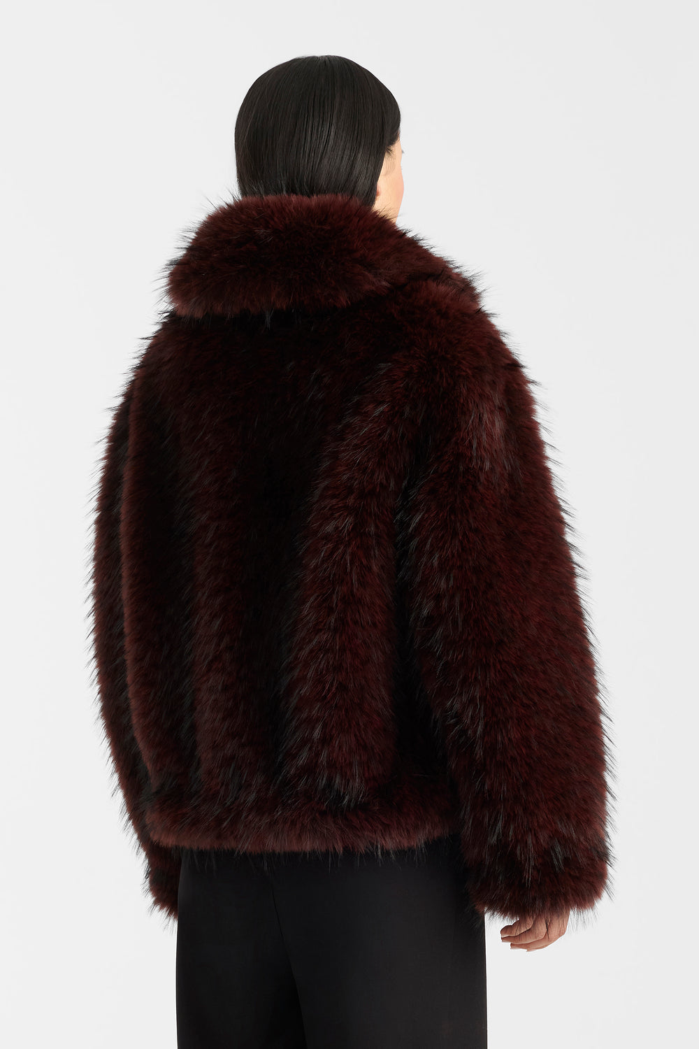 Mackage NANNY Faux-fur jacket-Black-Garnet
