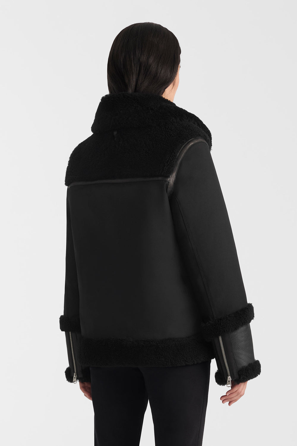 Mackage NIKOLINA mixed media jacket-Black-Black