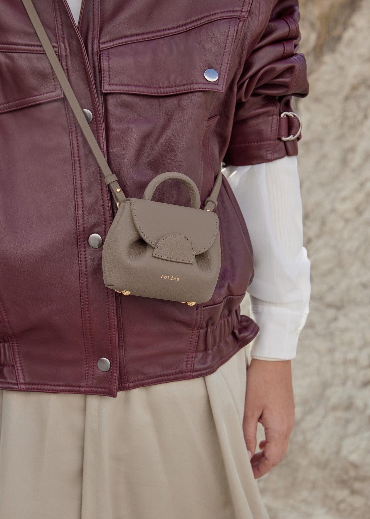 Polène Numéro Un Micro Edition Textured Taupe