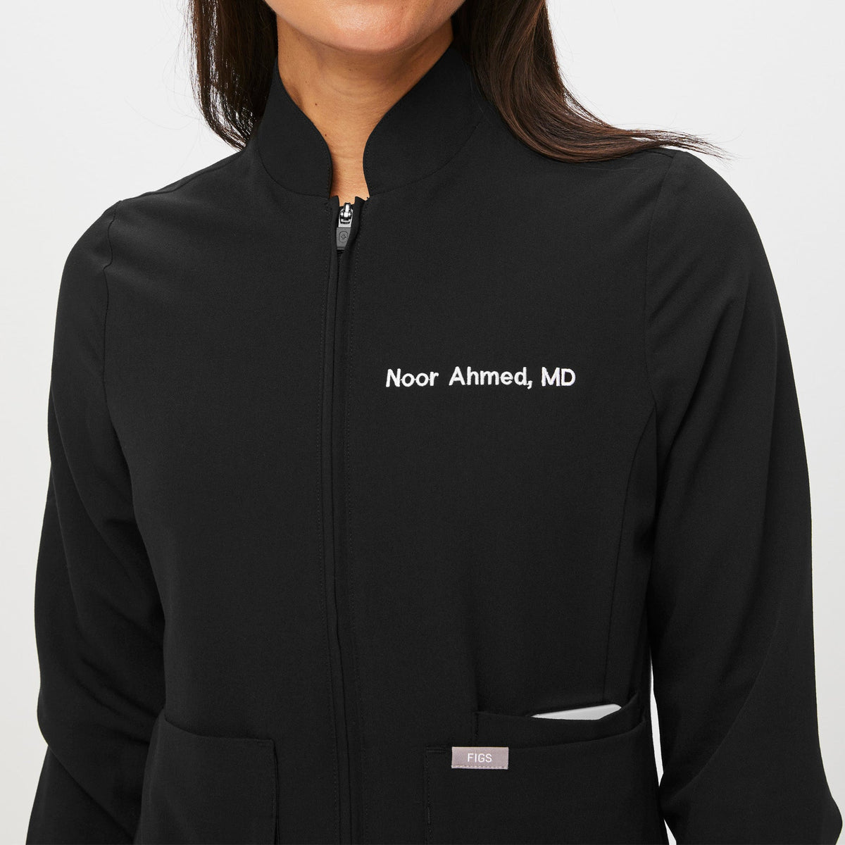 FIGS Sebina Scrub Jacket-Black