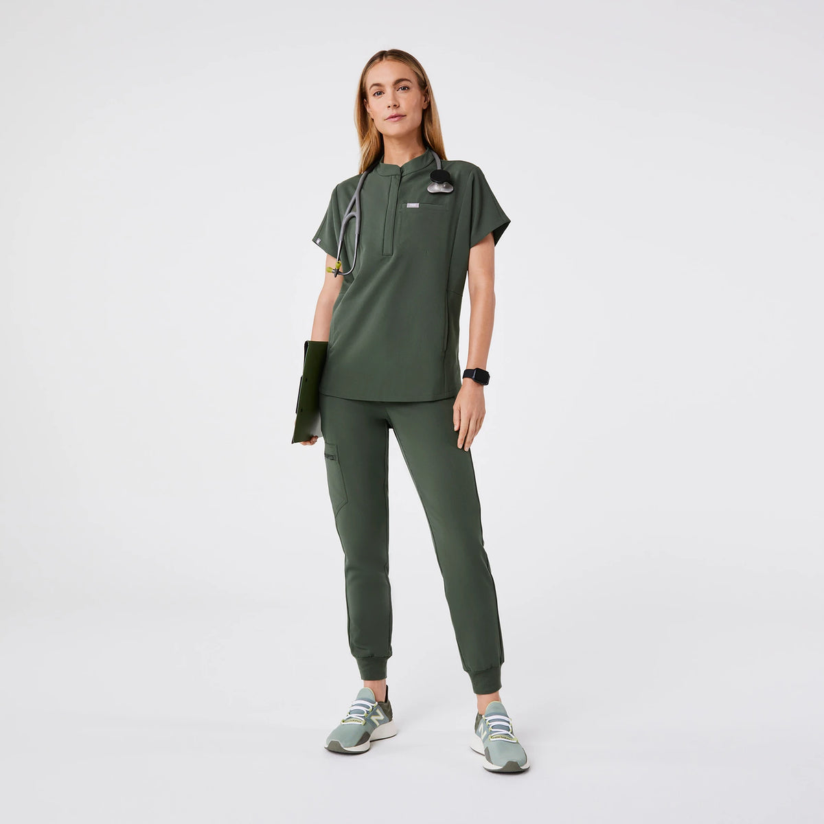 FIGS Montex Scrub Top- Moss
