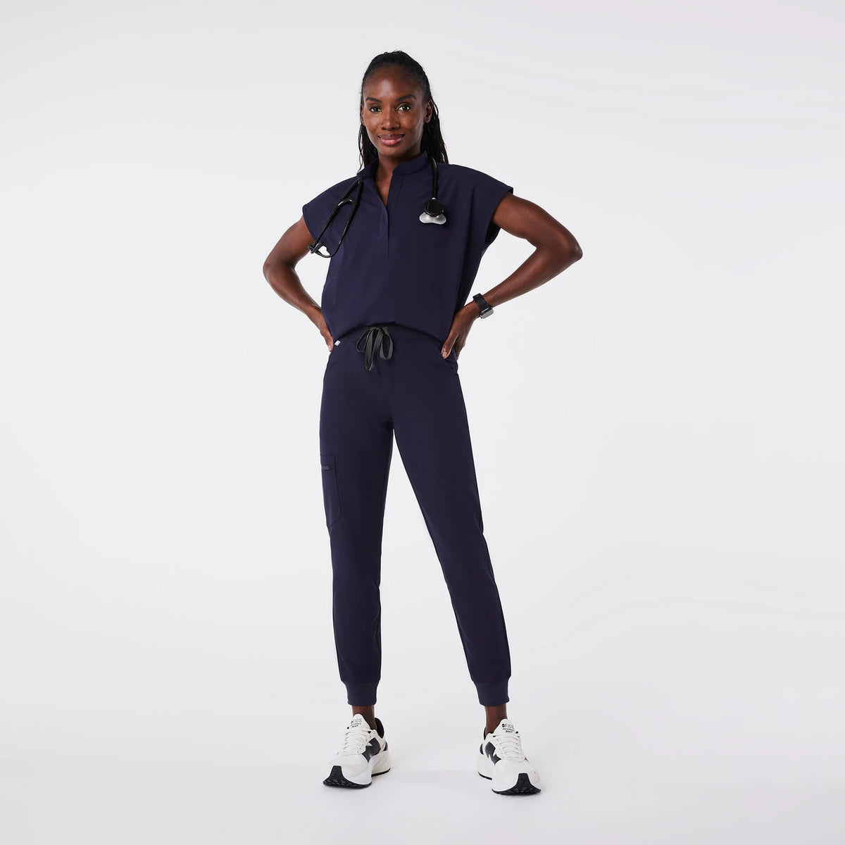 FIGS Rafaela Oversized Scrub Top™-Navy