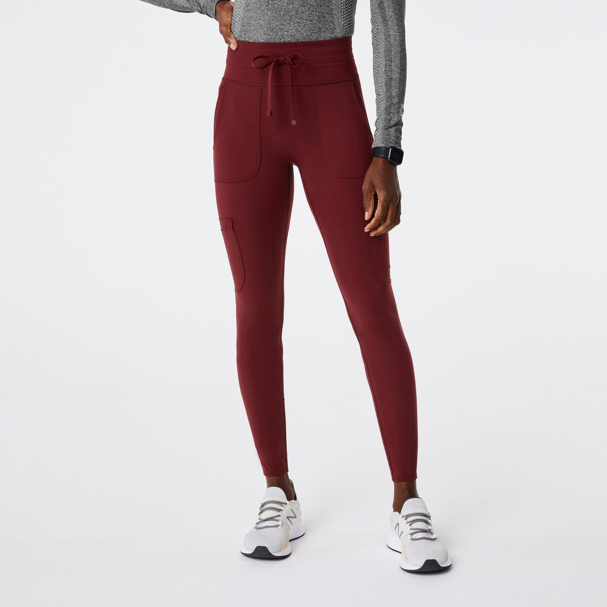 FIGS High Waisted Seville ScrubLegging™- Burgundy