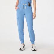 FIGS High Waisted Uman Relaxed Jogger Scrub Pants- Ceil Blue