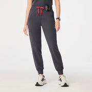 FIGS High Waisted Uman Relaxed Jogger Scrub Pants- Charcoal