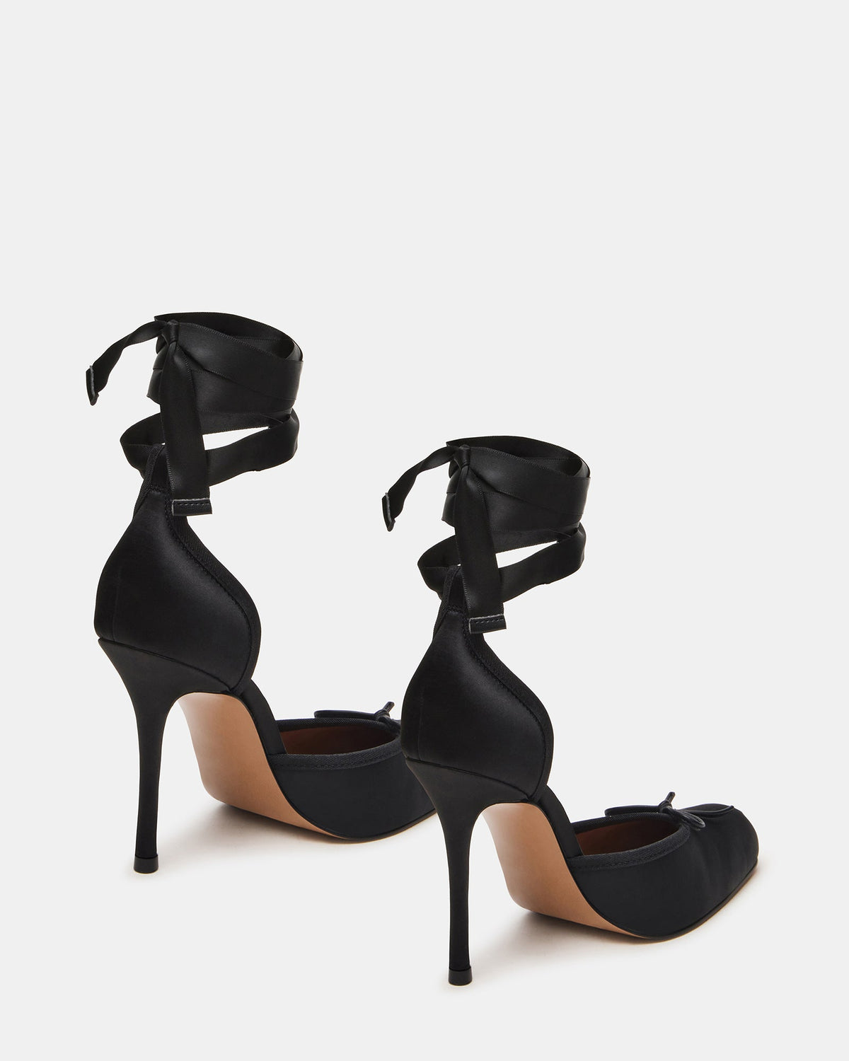 Steve Madden Larina Brown Satin-  BLACK SATIN
