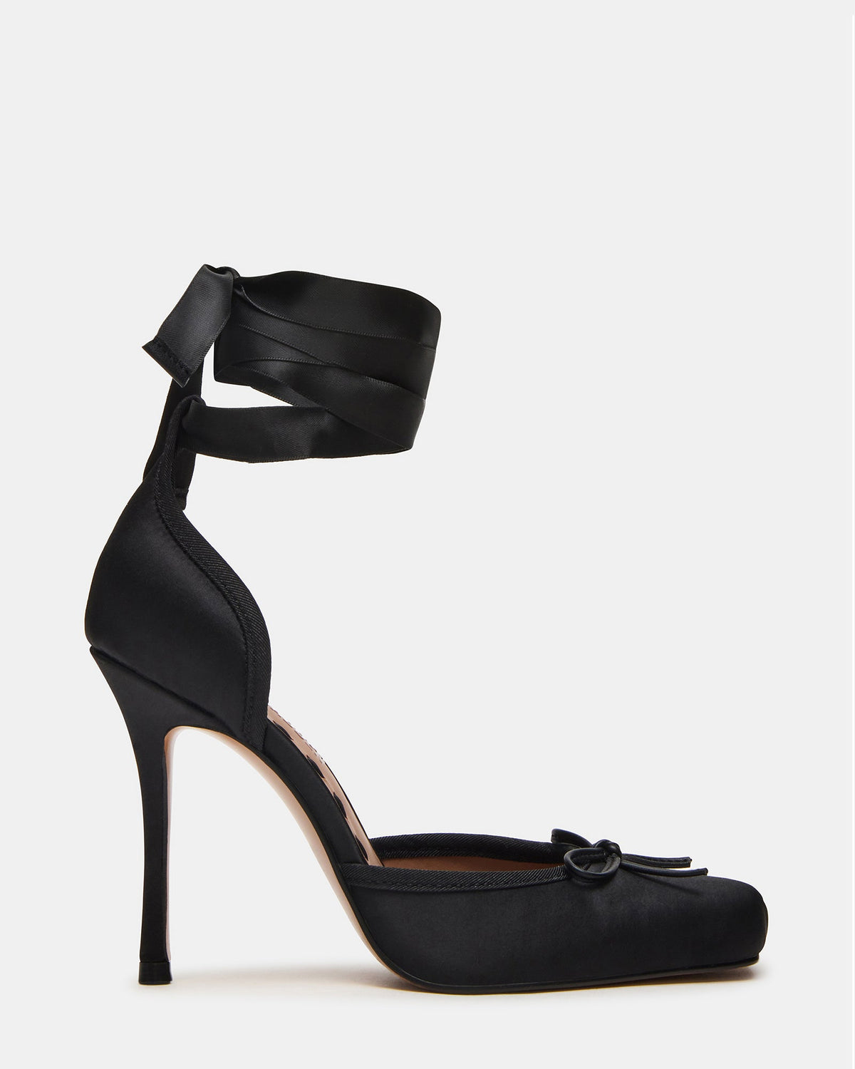 Steve Madden Larina Brown Satin-  BLACK SATIN