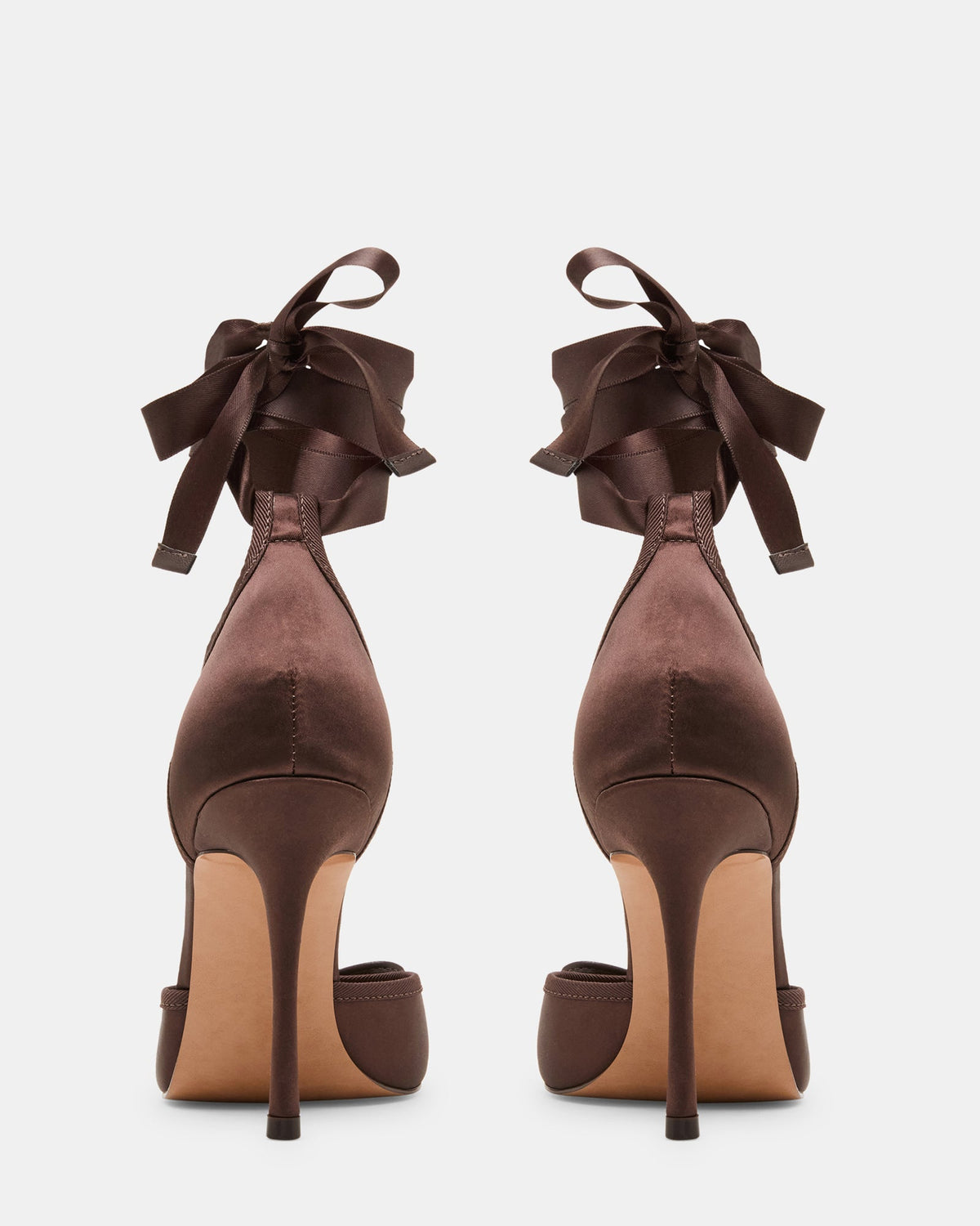 Steve Madden Larina Brown Satin- BROWN SATIN