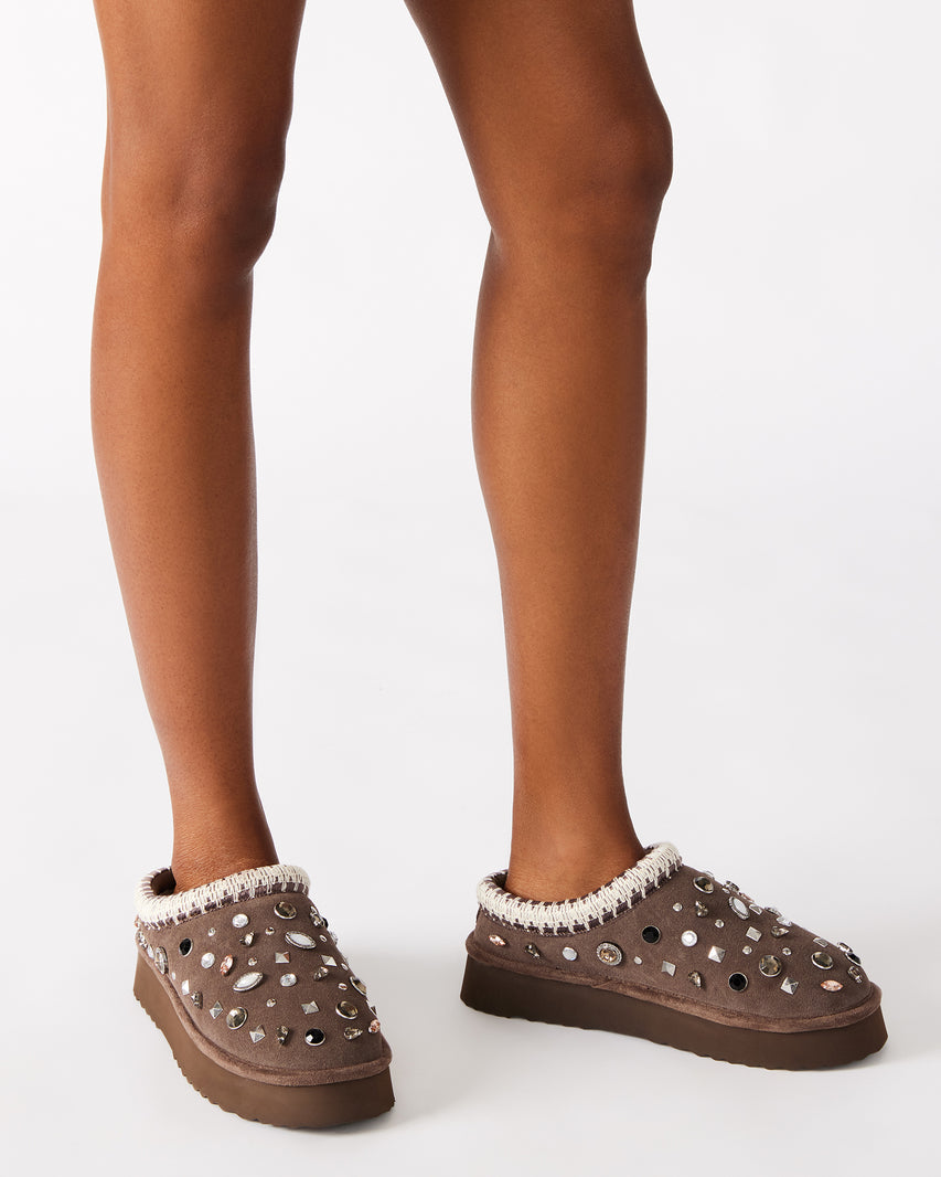 Steve Madden Selena Grey Suede Rhinestones -  GREY SUEDE