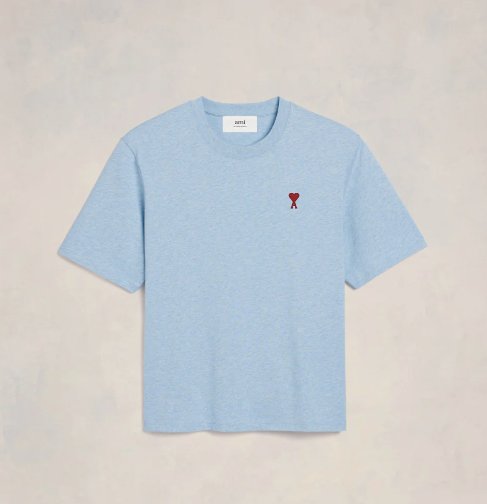 Ami Paris Heather Blue T-Shirt - Hemen Teslimde