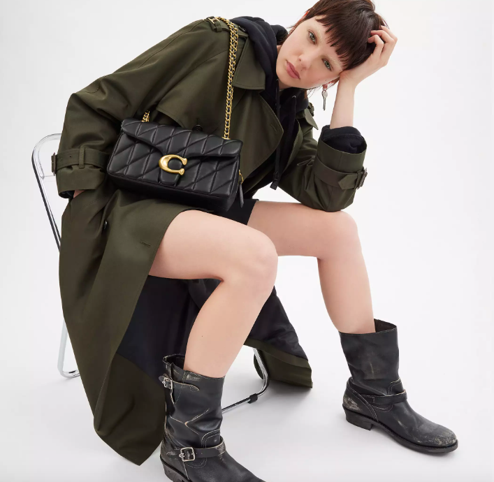 Coach Tabby Shoulder Bag 26 With Quilting -  Brass/Black