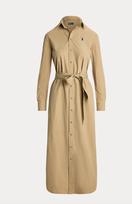 Ralph Lauren Belted Cotton Midi Shirtdress