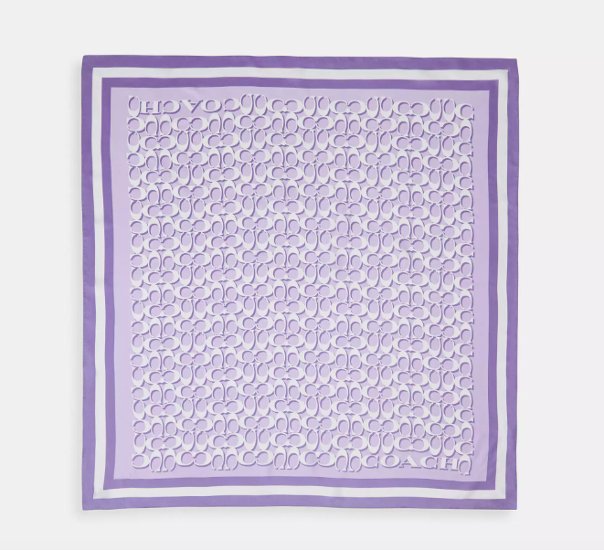 Coach Signature Print Silk Square Scarf - HEMEN TESLİMDE