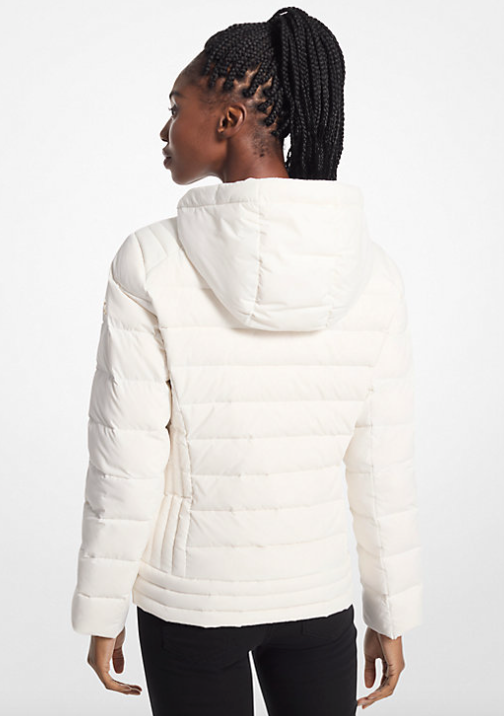 Michael Kors Hooded Puffer Jacket Bone