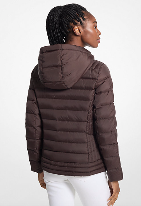 Michael Kors Hooded Puffer Jacket CHOCOLATE