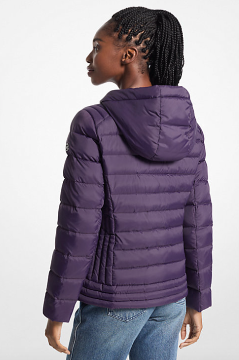 Michael Kors Hooded Puffer Jacket DARK IRIS