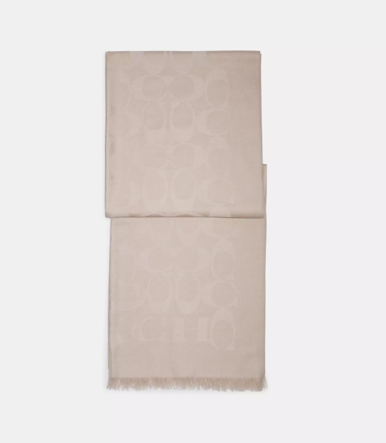 Coach Signature Wrap Şal-Oatmeal - Hemen Teslimde
