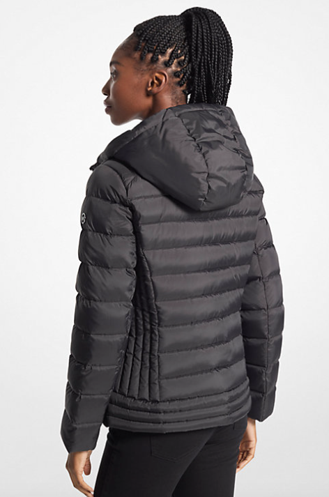 Michael Kors Hooded Puffer Jacket Black