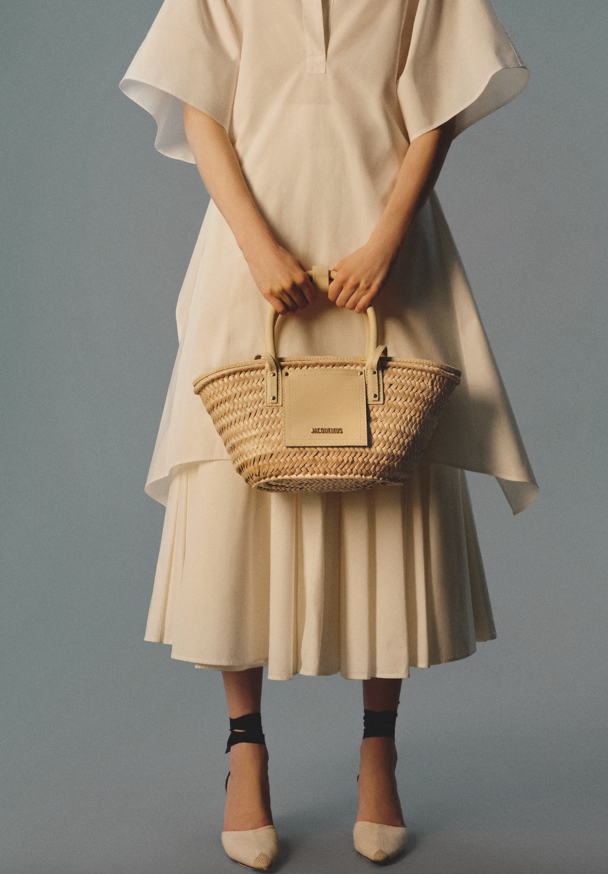 JACQUEMUS The Small Soli Basket - Ivory
