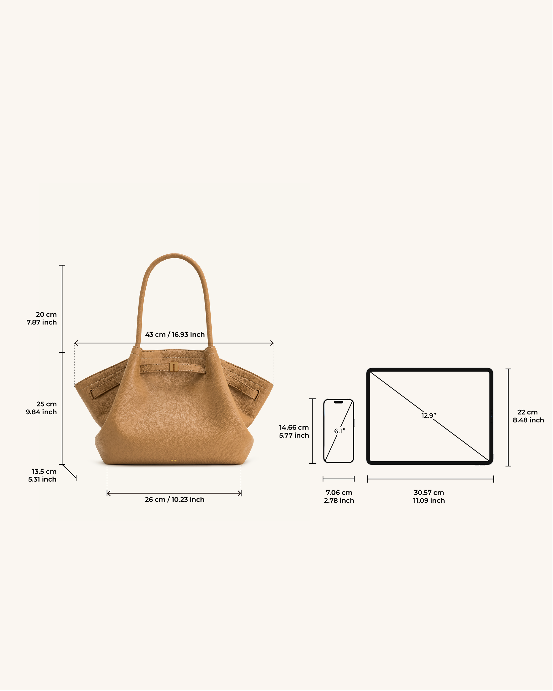 JW PEI Hana Medium Tote Bag - Latte Color – Kanadadan Kapına