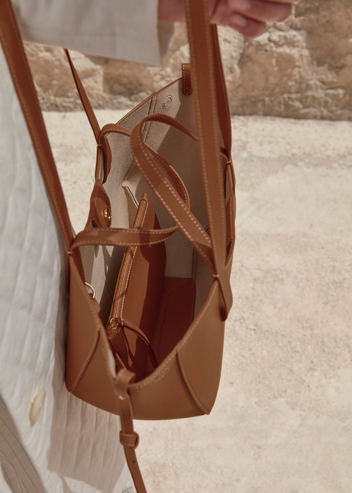 Polène Cyme Mini - Textured Camel
