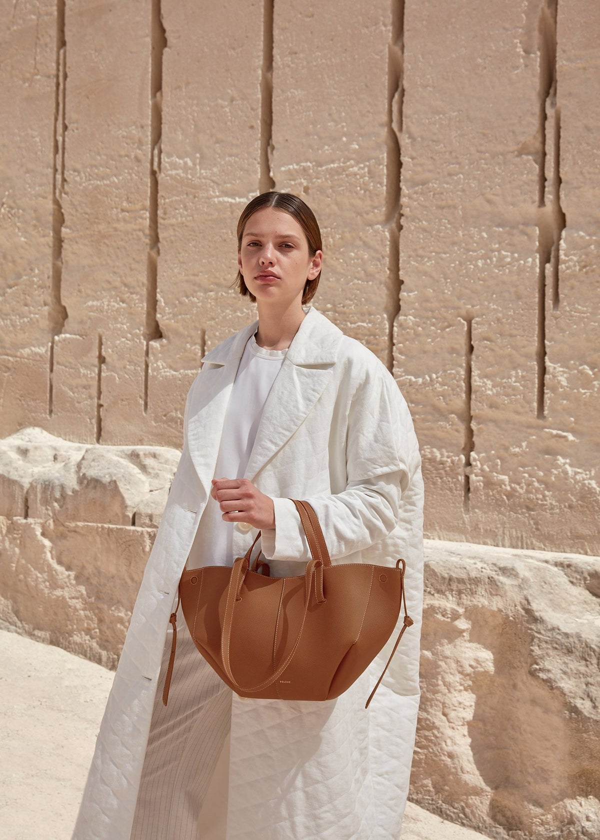 Polène Cyme Mini - Textured Camel