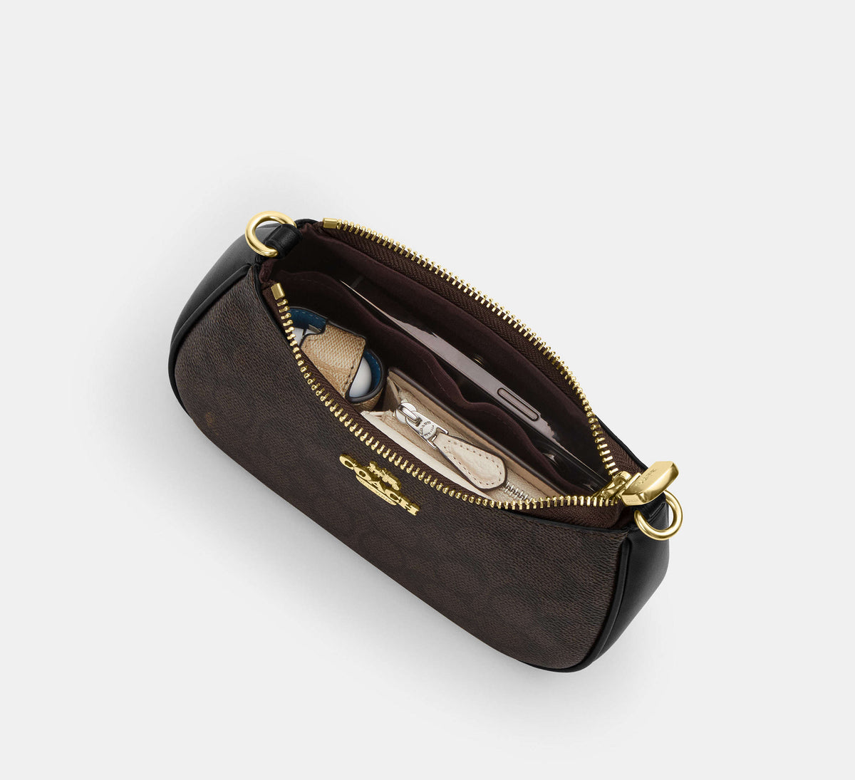 Coach Teri Mini Crossbody Bag In Signature - Gold/Walnut/Black