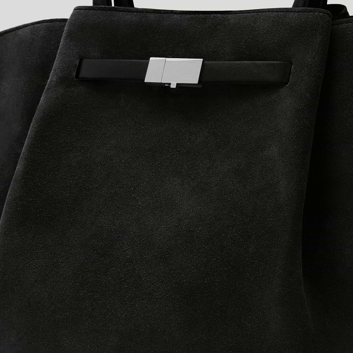 DeMellier The New York Black Suede With Silver Hardware