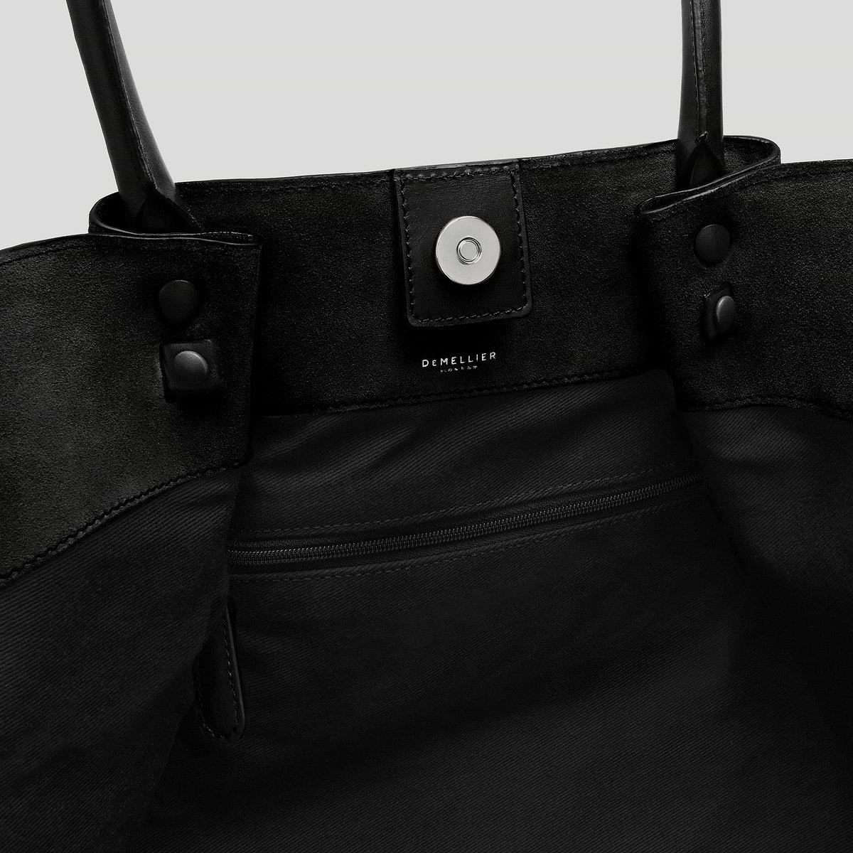 DeMellier The New York Black Suede With Silver Hardware