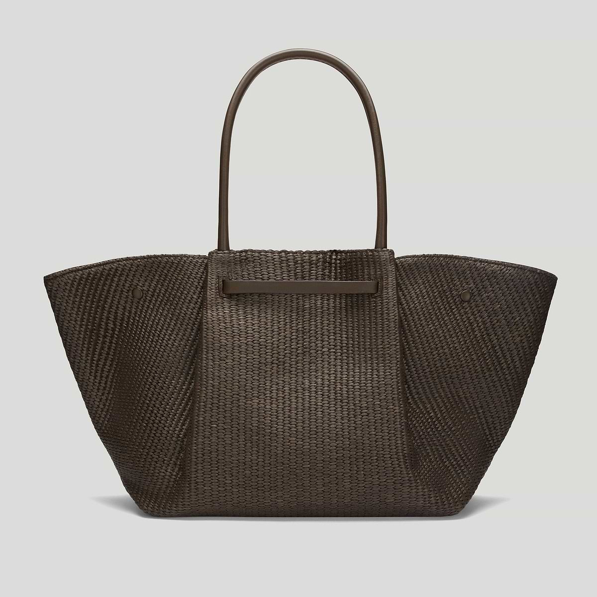 DeMellier The New York Espresso Raffia & Espresso Smooth