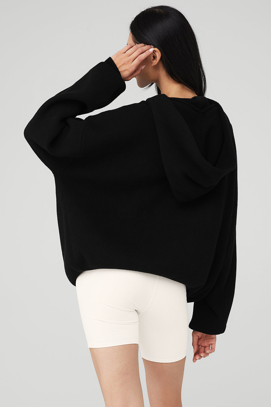 Alo Yoga Women's Scholar Hooded Sweater  -  Black