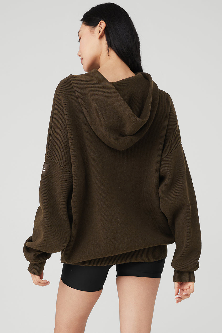 Alo Yoga Women's Scholar Hooded Sweater Espresso