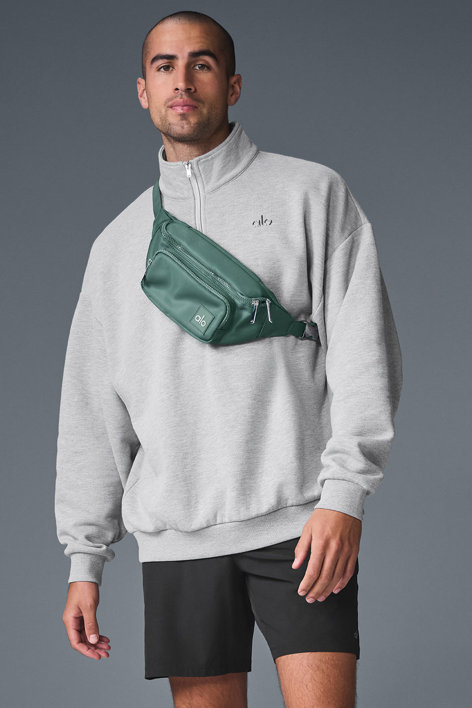 Alo Yoga Men's Accolade 1/4 Zip Pullover - Athletic Heather Grey