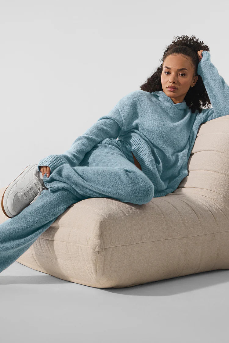 Alo Yoga Wool Cashmere New Class Sweatpant   -  Celestial Blue Granite Heather