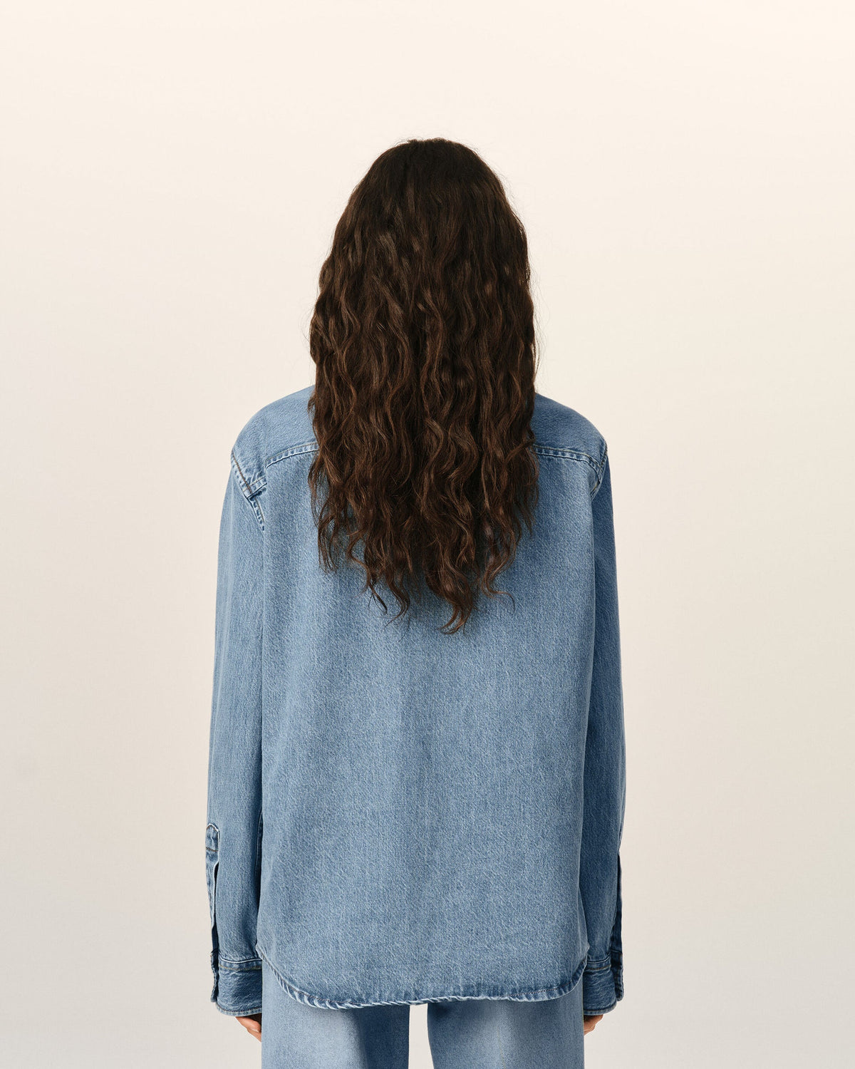 Ami Paris Unisex Blue Denim shirt with Ami De Coeur  - USED BLUE