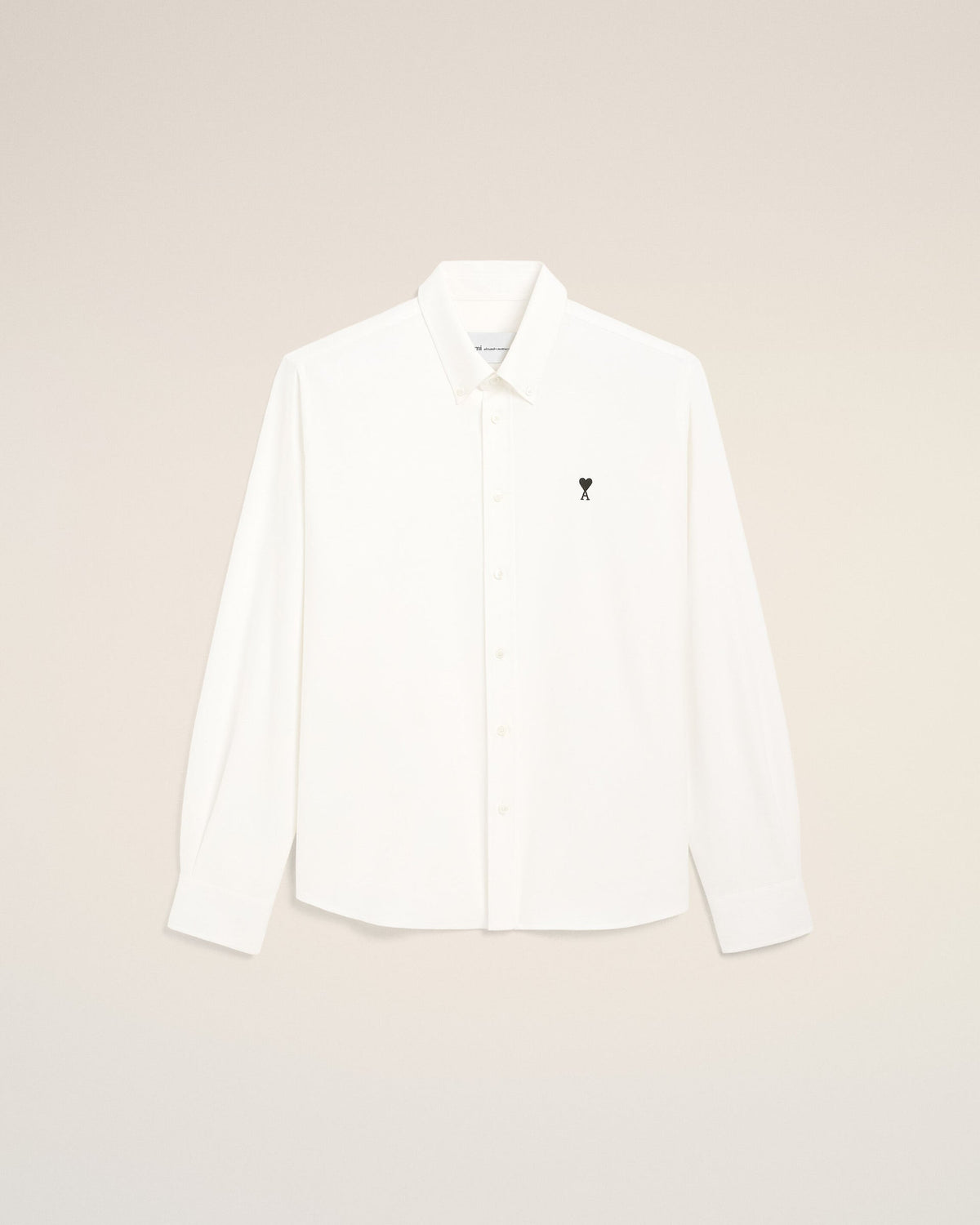 Ami Paris Unisex White cotton shirt with Ami de Coeur   -  NATURAL WHITE