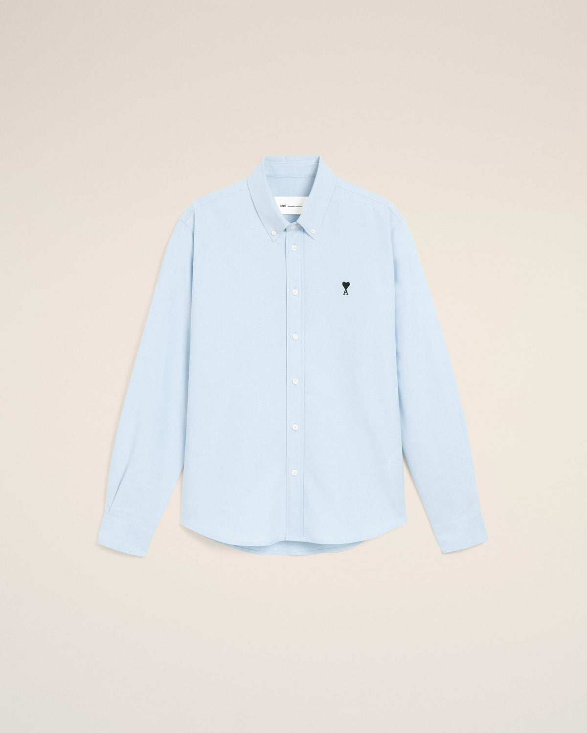 Ami Paris Unisex Blue cotton shirt with Ami de Coeur   -  SKY BLUE
