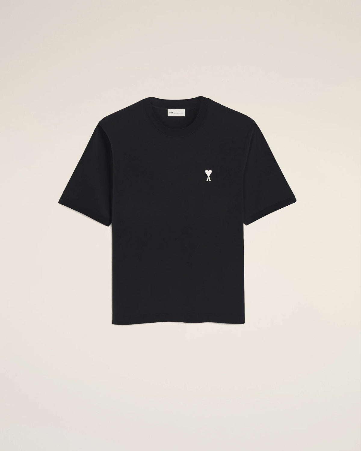 Ami Paris Black printed cotton "Place des Victoires" t-shirt  -   BLACK/WHITE
