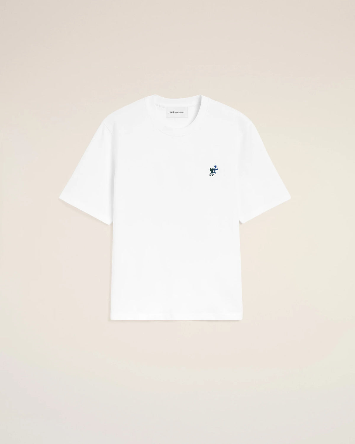 Ami Paris White cotton t-shirt with Ami de Coeur tulip  -  WHITE