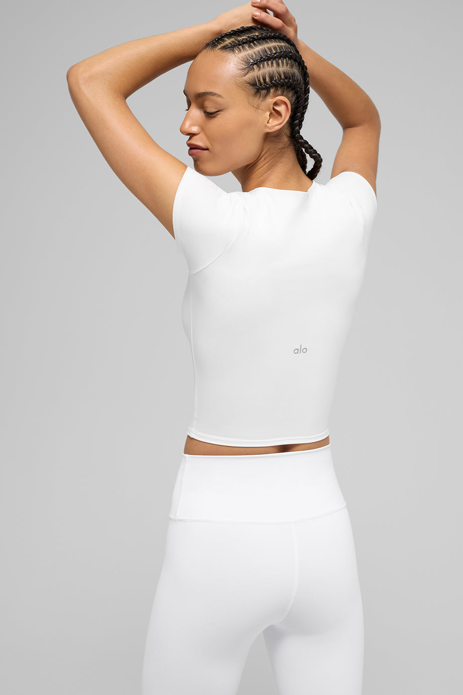 Alo Yoga ALO Softsculpt Precision Short Sleeve Top-White